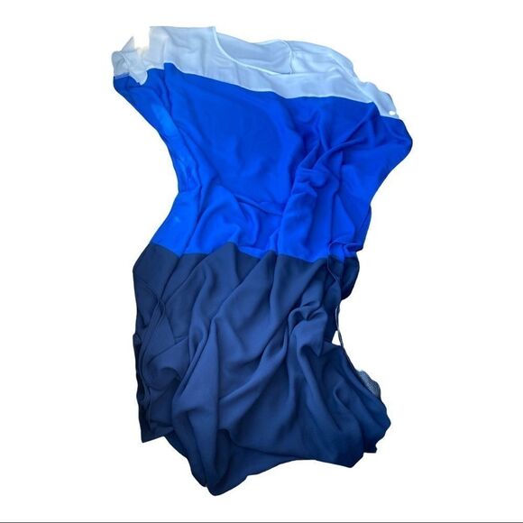 Color block slit maxi dress.  White , royal & navy. Washable,  great for… - Picture 9 of 16